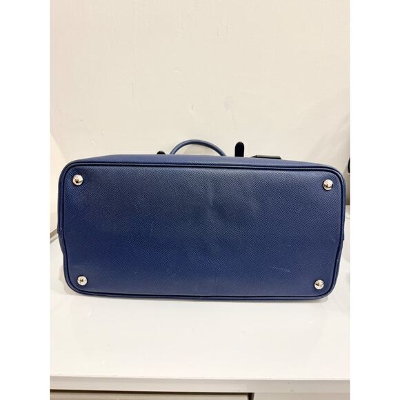 Prada  Saffiano Leather Double Handle Tote Handbag Inchiostro/Red - Picture 11 of 15